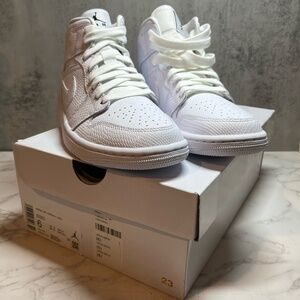 WMNS Air Jordan 1 Mid White Snakeskin